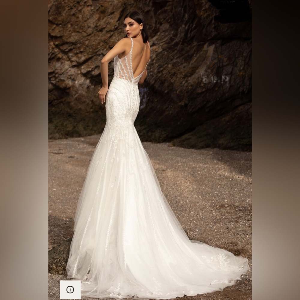Beautiful Beaded Wedding Gown Like-New - Picture 3 of 13